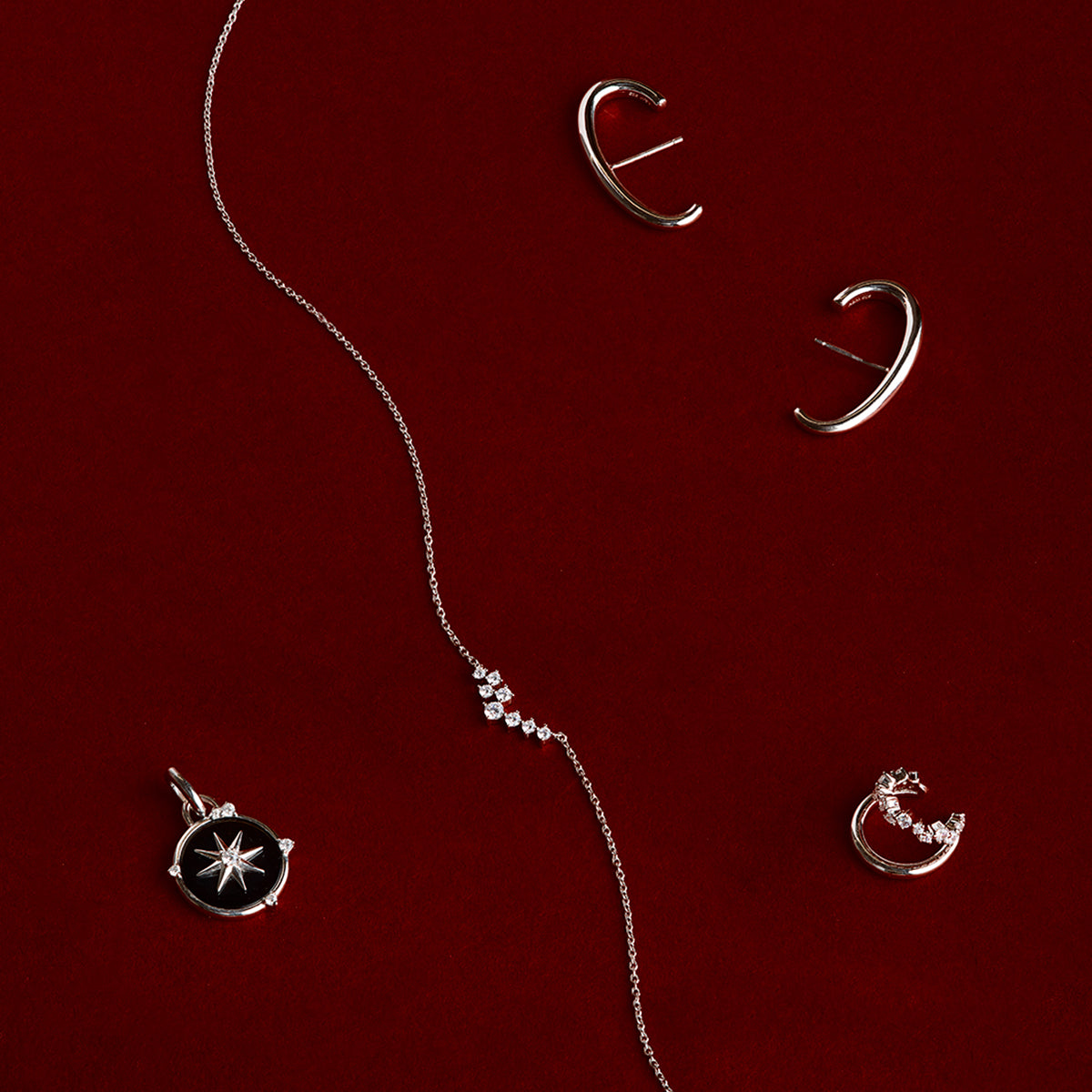 Illusion Spiral Ear Cuff in Silver