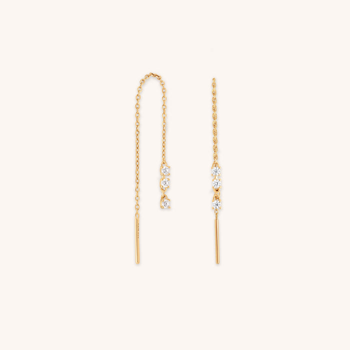 Crystal Thread Through Earrings in Gold-Astrid &amp; Miyu