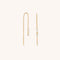 Crystal Thread Through Earrings in Gold