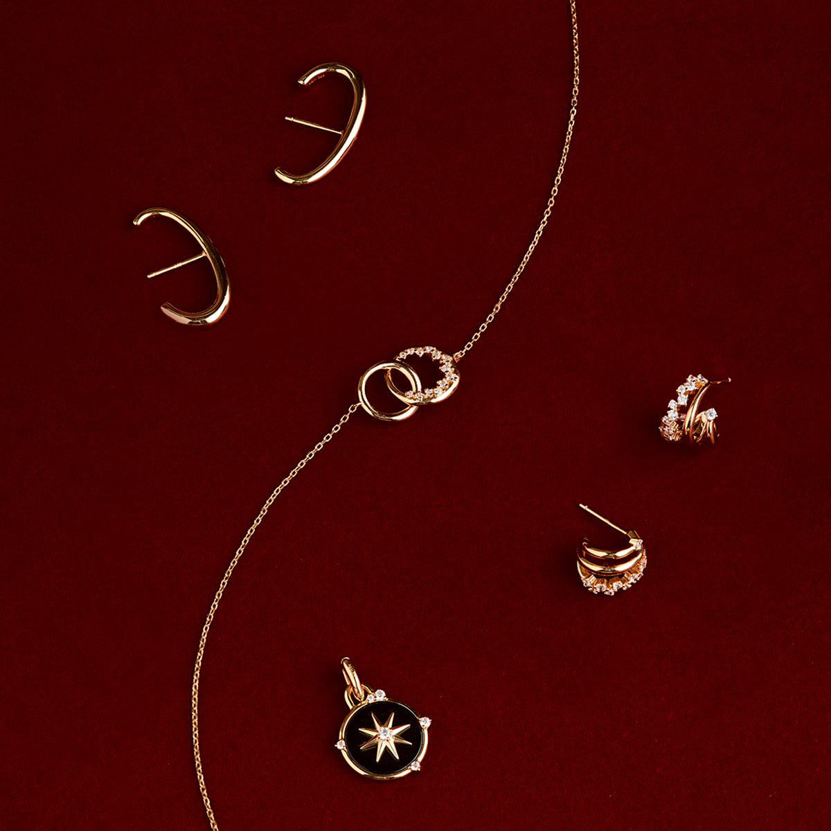 Illusion Spiral Huggies in Gold