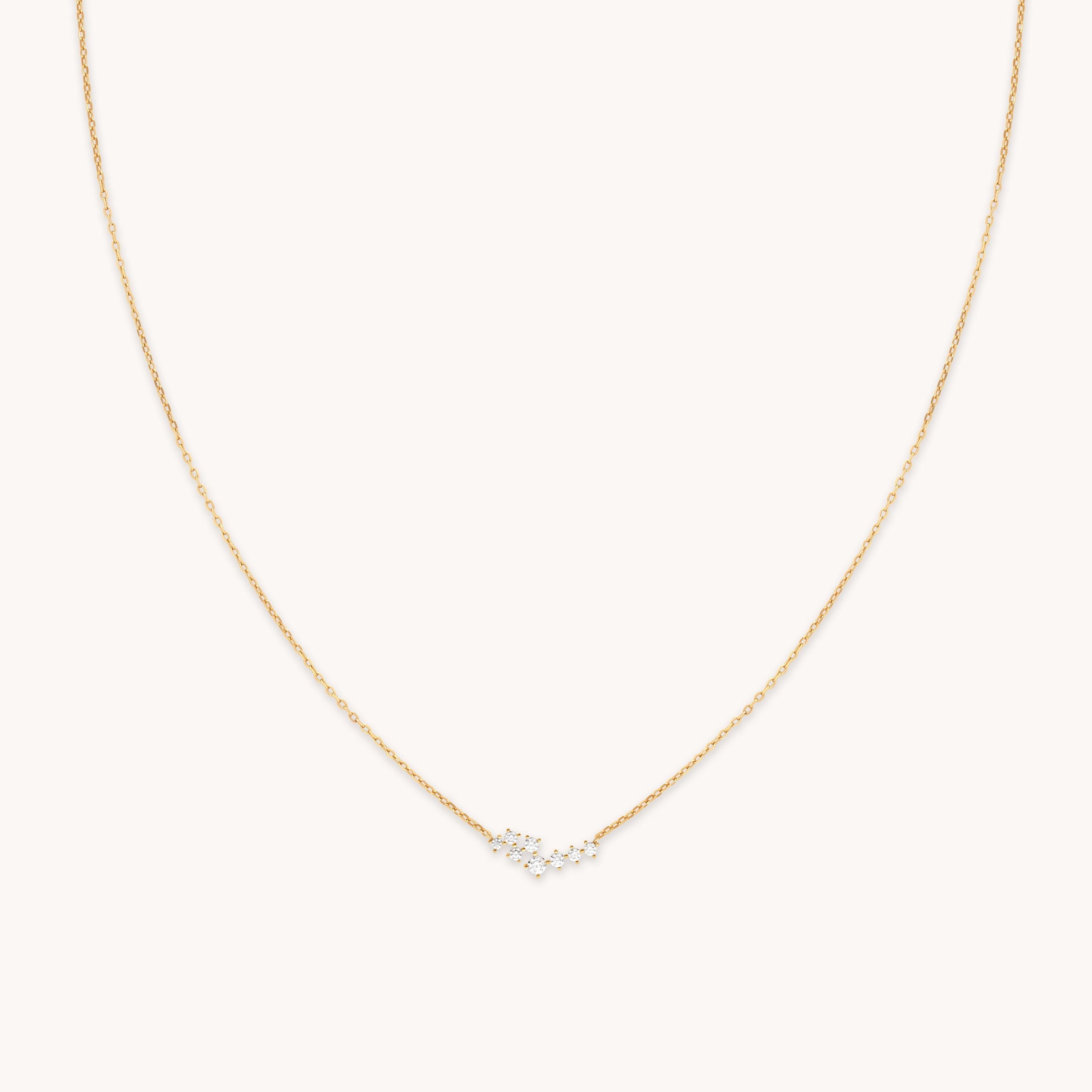 Crystal Scatter Necklace in Gold