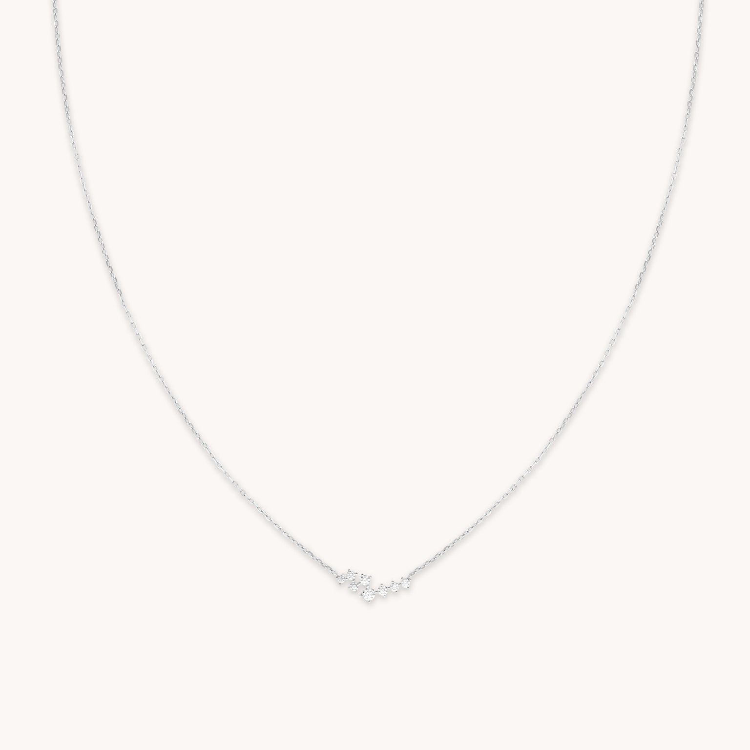 Crystal Scatter Necklace in Silver