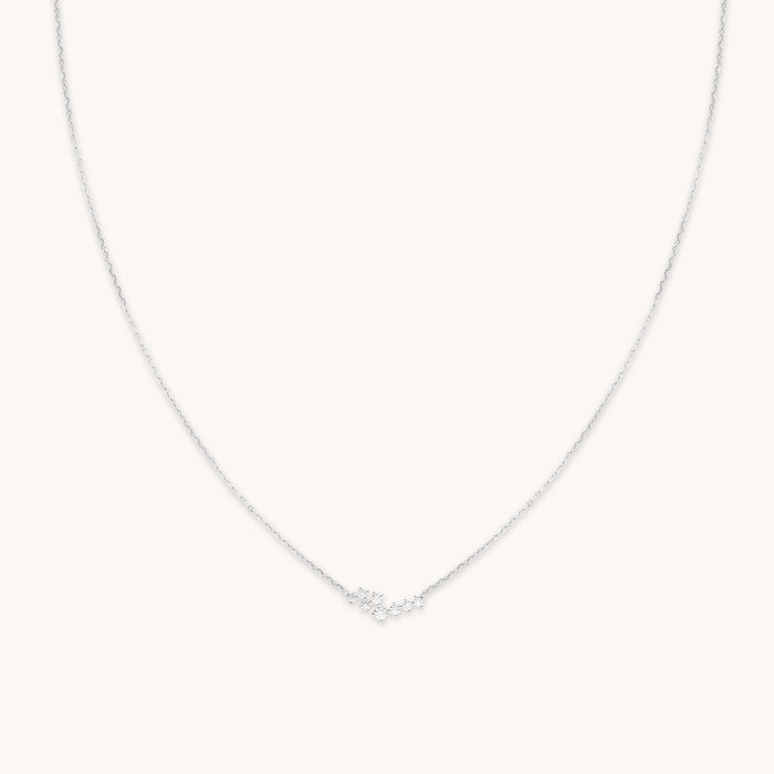 Crystal Scatter Necklace in Silver