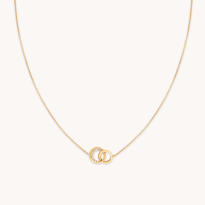 Orbit Crystal Pendant Necklace in Gold