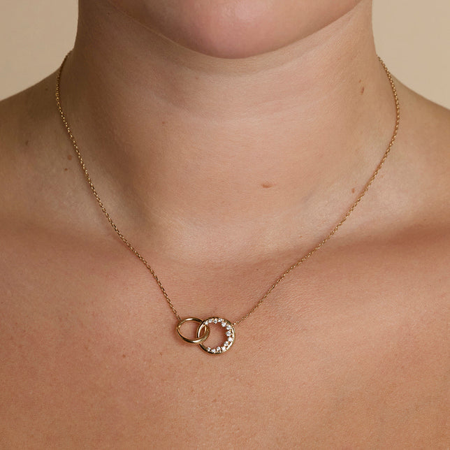 Orbit Crystal Pendant Necklace in Gold