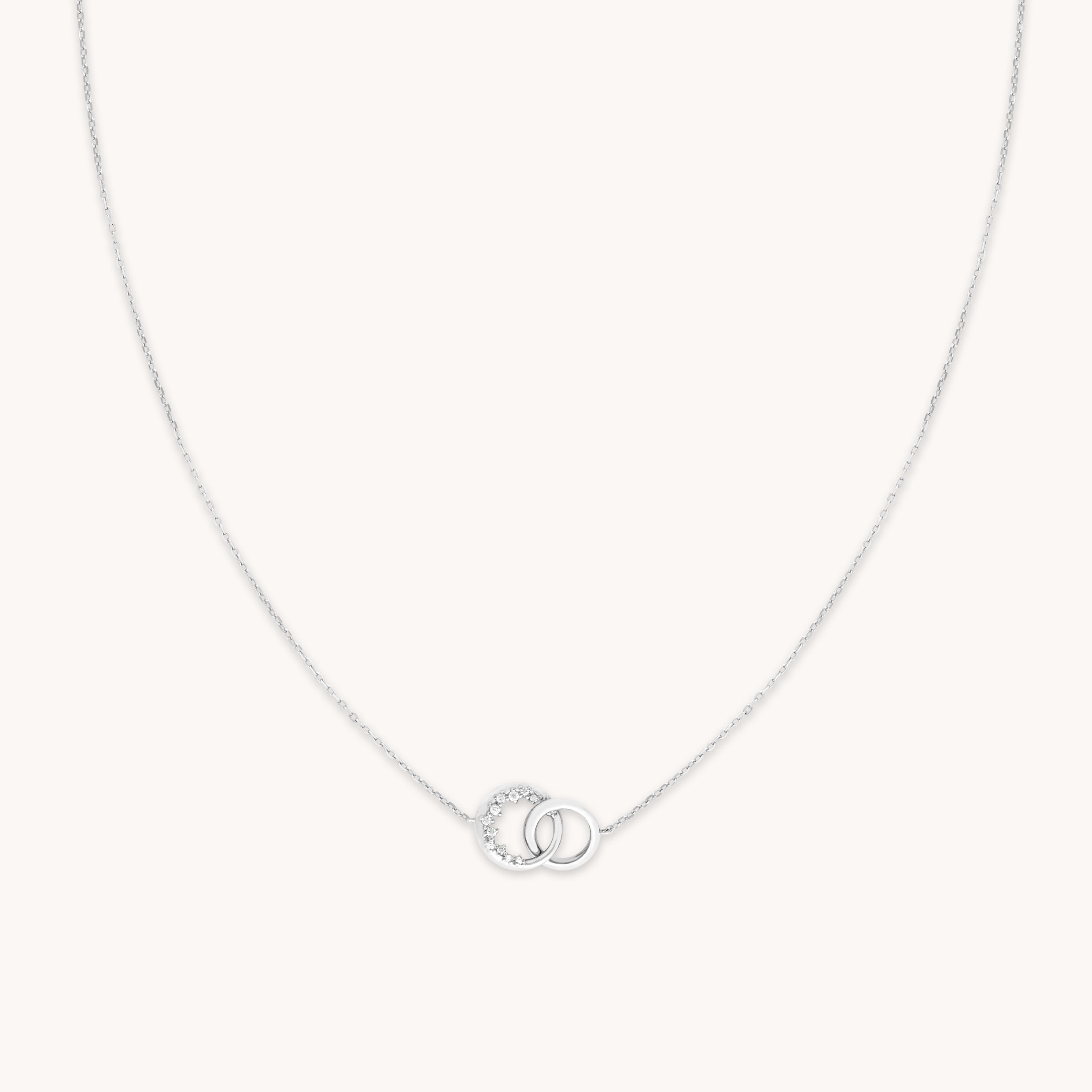 Orbit Crystal Pendant Necklace in Silver