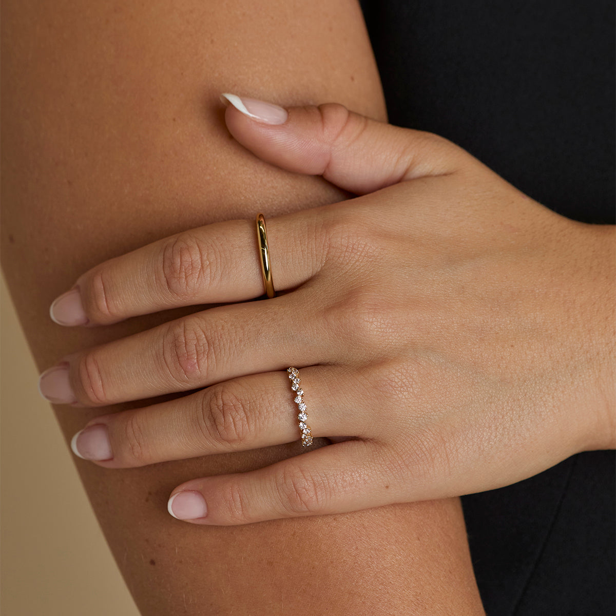 Crystal Scatter Band Ring in Gold