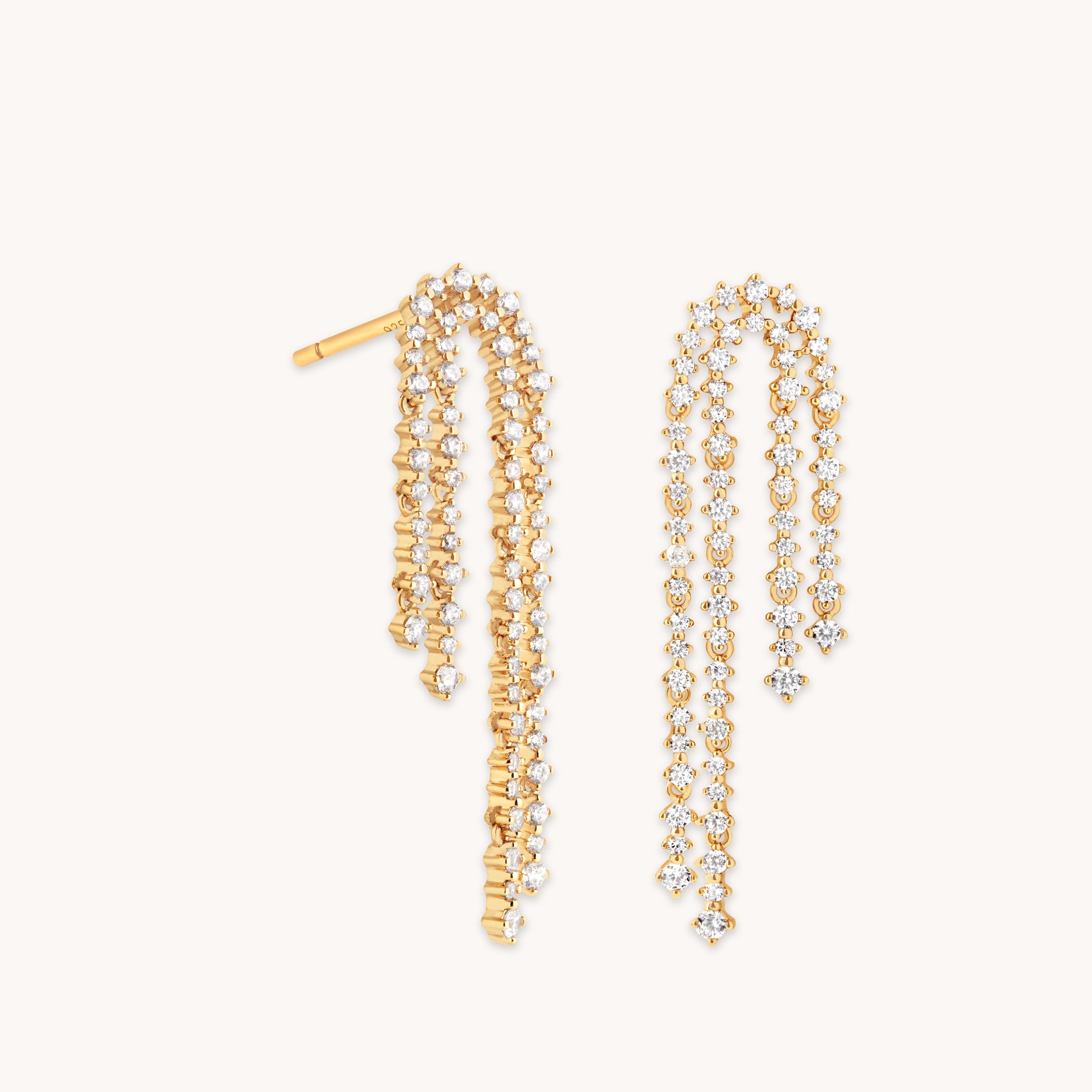 Crystal Scatter Drop Studs in Gold-Astrid &amp; Miyu