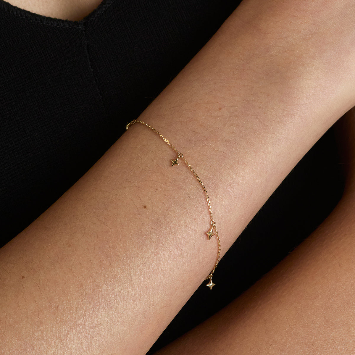 Cosmic Star Charm Bracelet in Solid Gold-Astrid &amp; Miyu