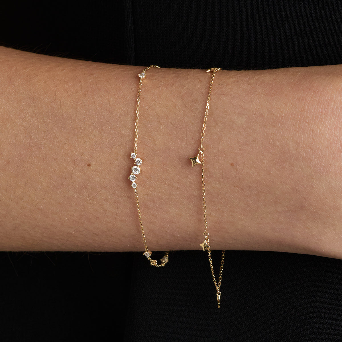 Cosmic Star Charm Bracelet in Solid Gold-Astrid &amp; Miyu