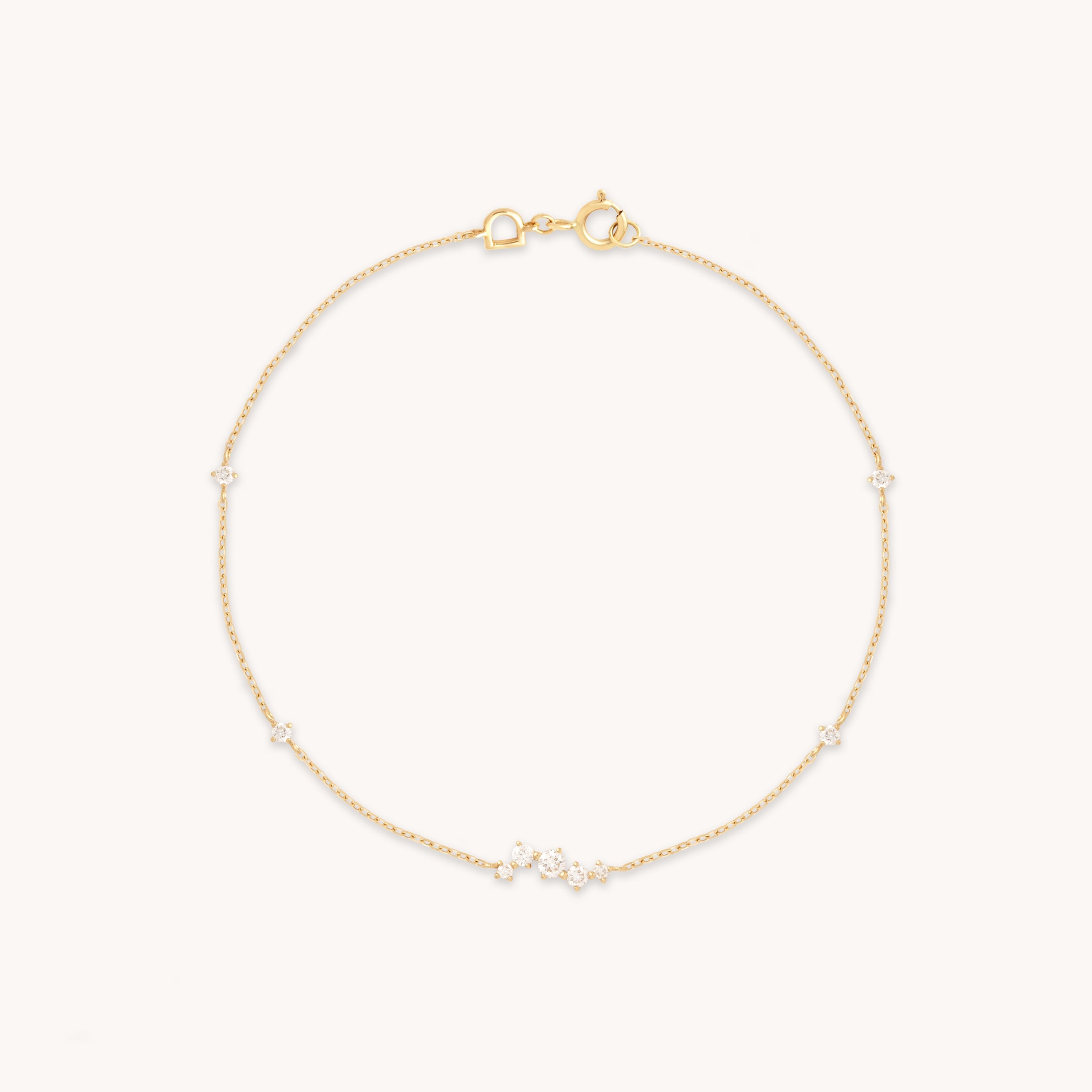 Diamond Cluster Bracelet in Solid Gold-Astrid &amp; Miyu