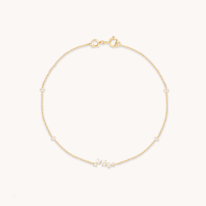 Diamond Cluster Bracelet in Solid Gold-Astrid &amp; Miyu
