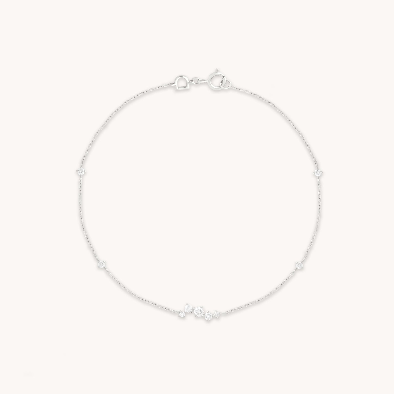 Diamond Cluster Bracelet in Solid White Gold-Astrid &amp; Miyu