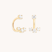 Diamond Trio Ear Jacket in Solid Gold-Astrid &amp; Miyu