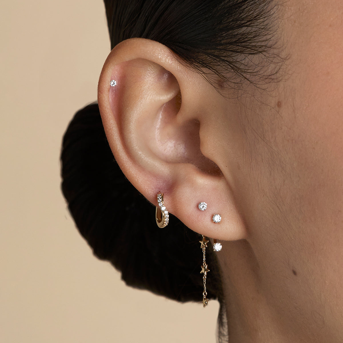 Diamond Ear Jacket in Solid Gold-Astrid &amp; Miyu