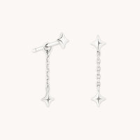 Cosmic Star Chain Studs in Solid White Gold-Astrid &amp; Miyu