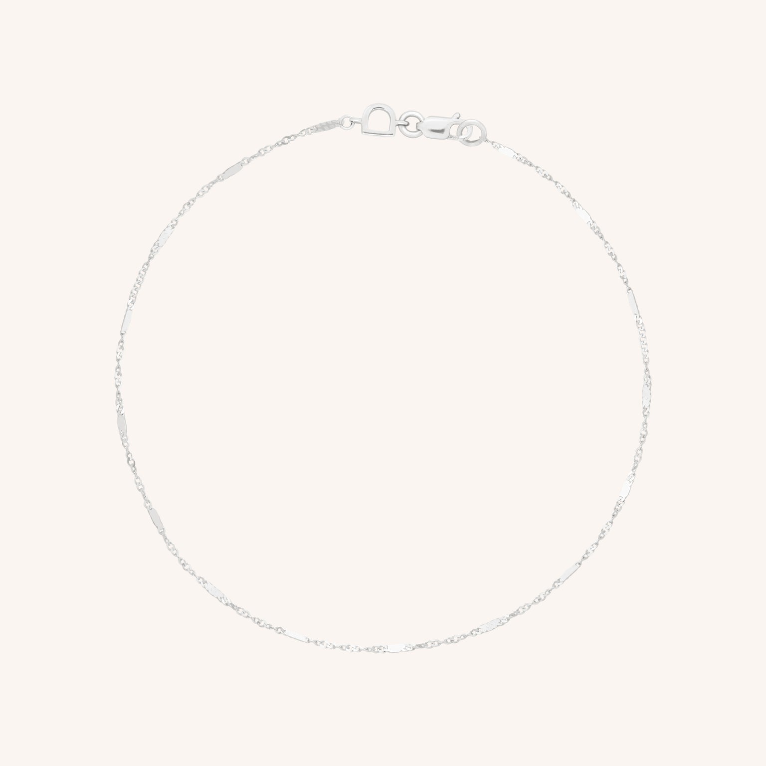 Astrid Story Chain Anklet in Solid White Gold