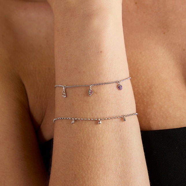 Strawberry Charm 9k White Gold