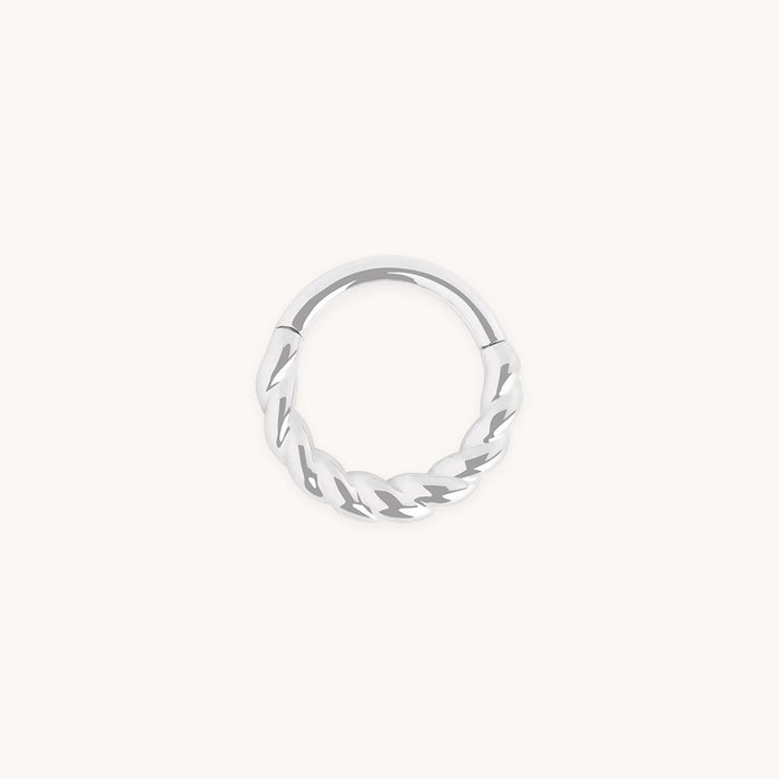Rope Daith Ring in Solid White Gold-Astrid &amp; Miyu