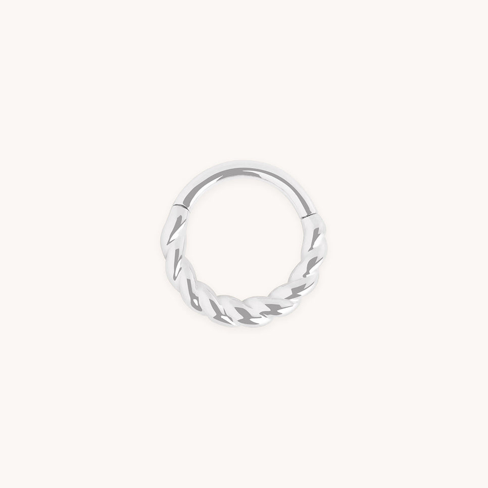 Rope Daith Ring in Solid White Gold-Astrid &amp; Miyu