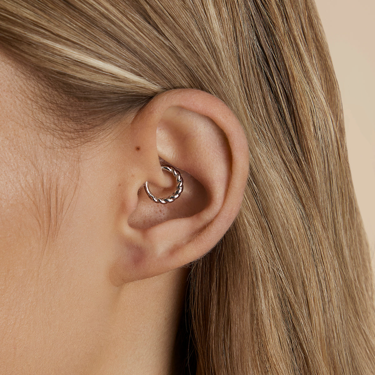 Rope Daith Ring in Solid White Gold-Astrid &amp; Miyu