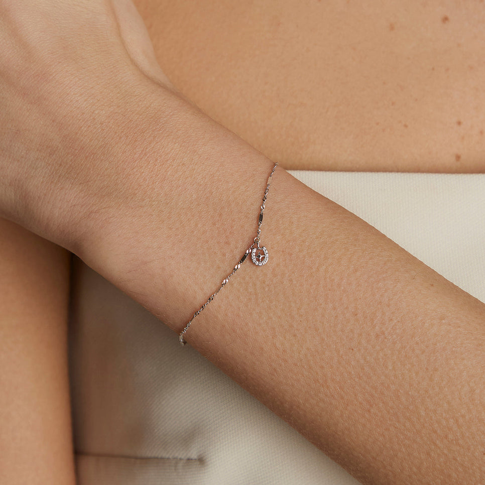 Diamond Pavé Horseshoe Charm 9k White Gold-Astrid &amp; Miyu