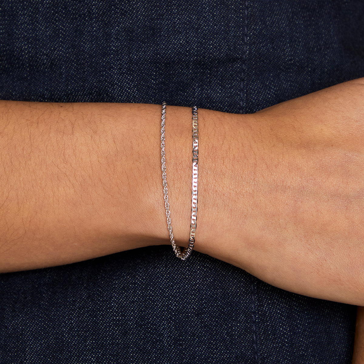 Illusion Double Chain Bracelet in Silver