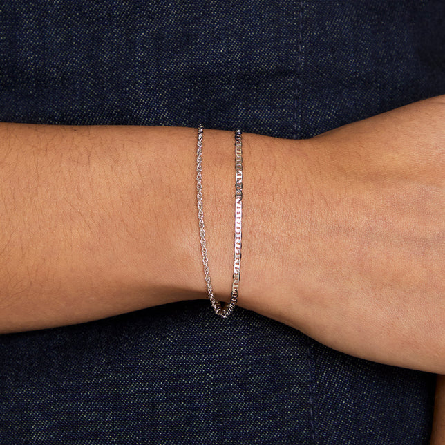 Illusion Double Chain Bracelet in Silver