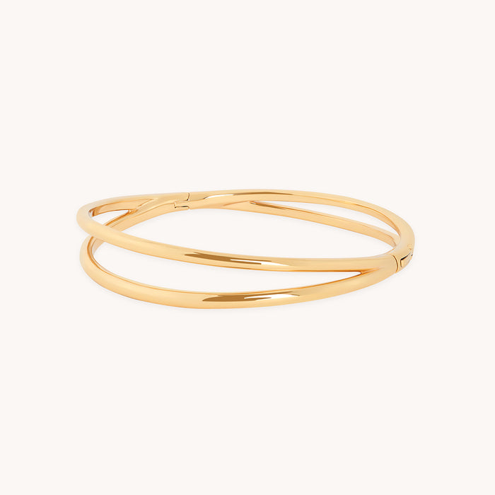 Crossover Illusion Bangle in Gold