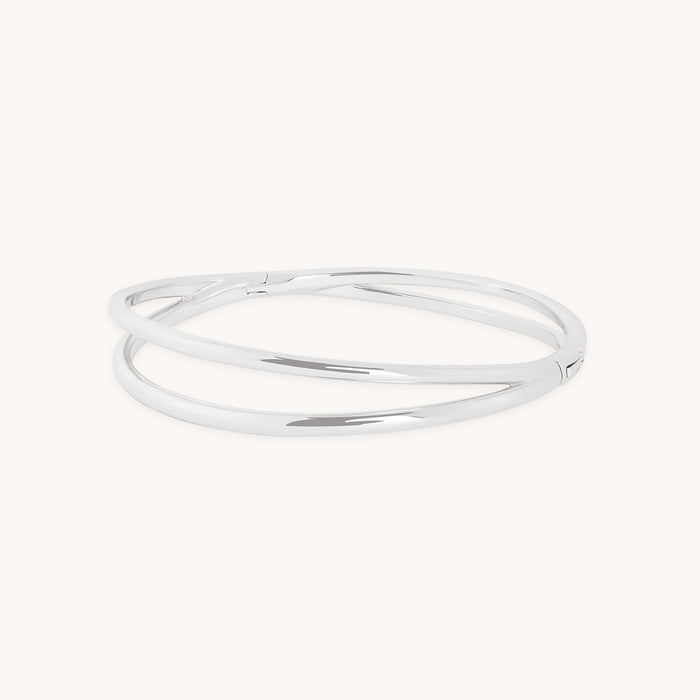 Crossover Illusion Bangle in Silver