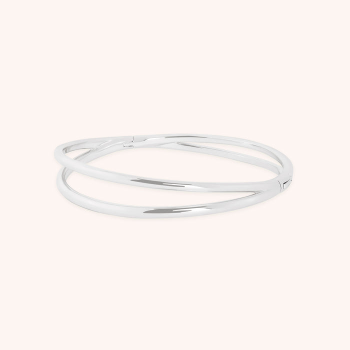 Crossover Illusion Bangle in Silver