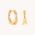 Crossover Illusion Hoops in Gold