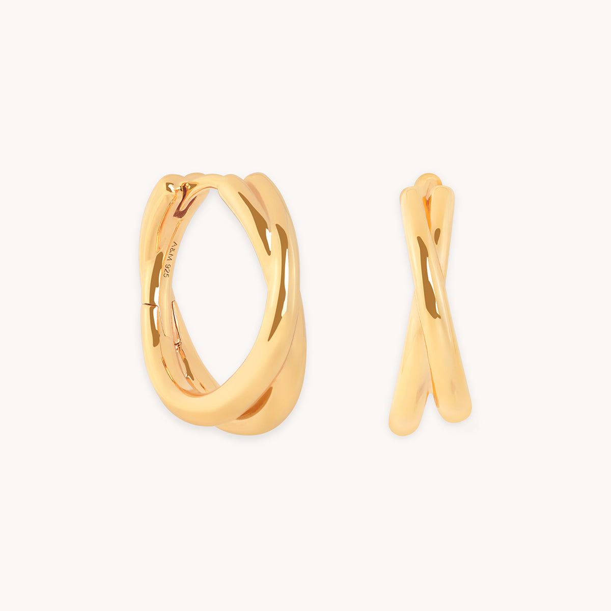 Crossover Illusion Hoops in Gold