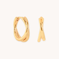 Crossover Illusion Hoops in Gold