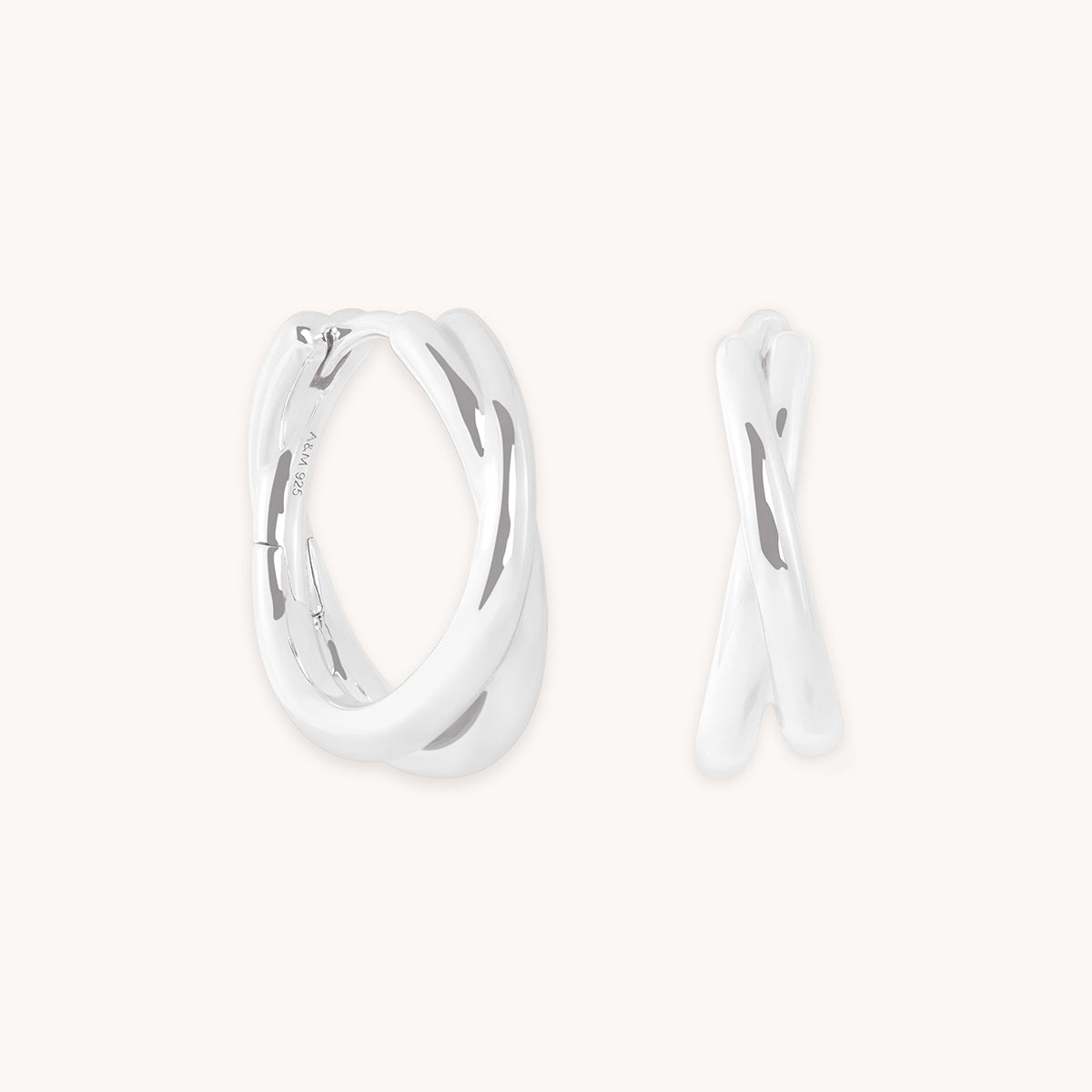Crossover Illusion Hoops in Silver