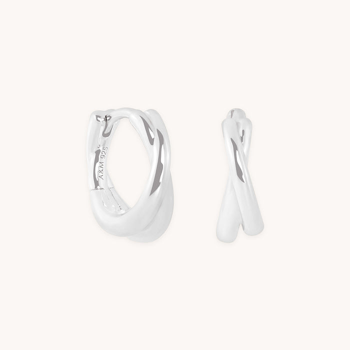 Crossover Illusion Huggies in Silver