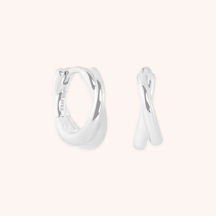 Crossover Illusion Huggies in Silver