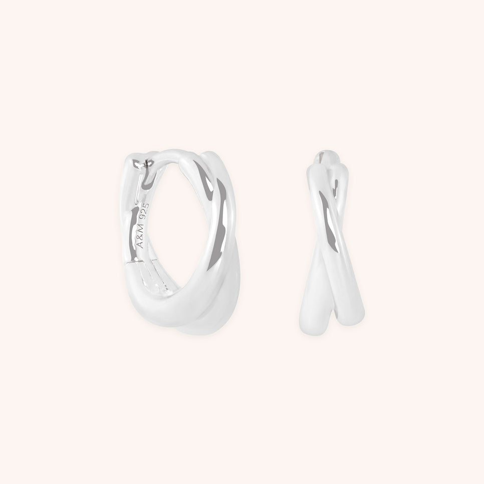 Crossover Illusion Huggies in Silver