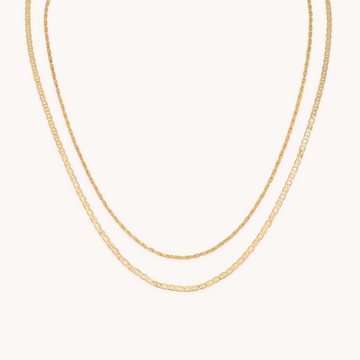 Illusion Double Chain Necklace in Gold