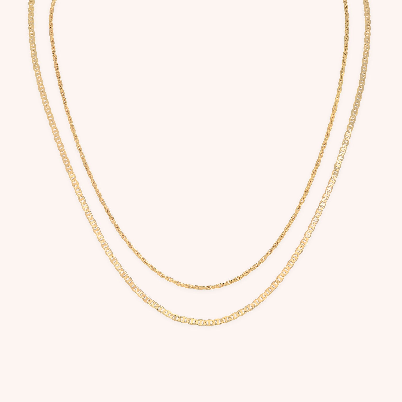 Illusion Double Chain Necklace in Gold