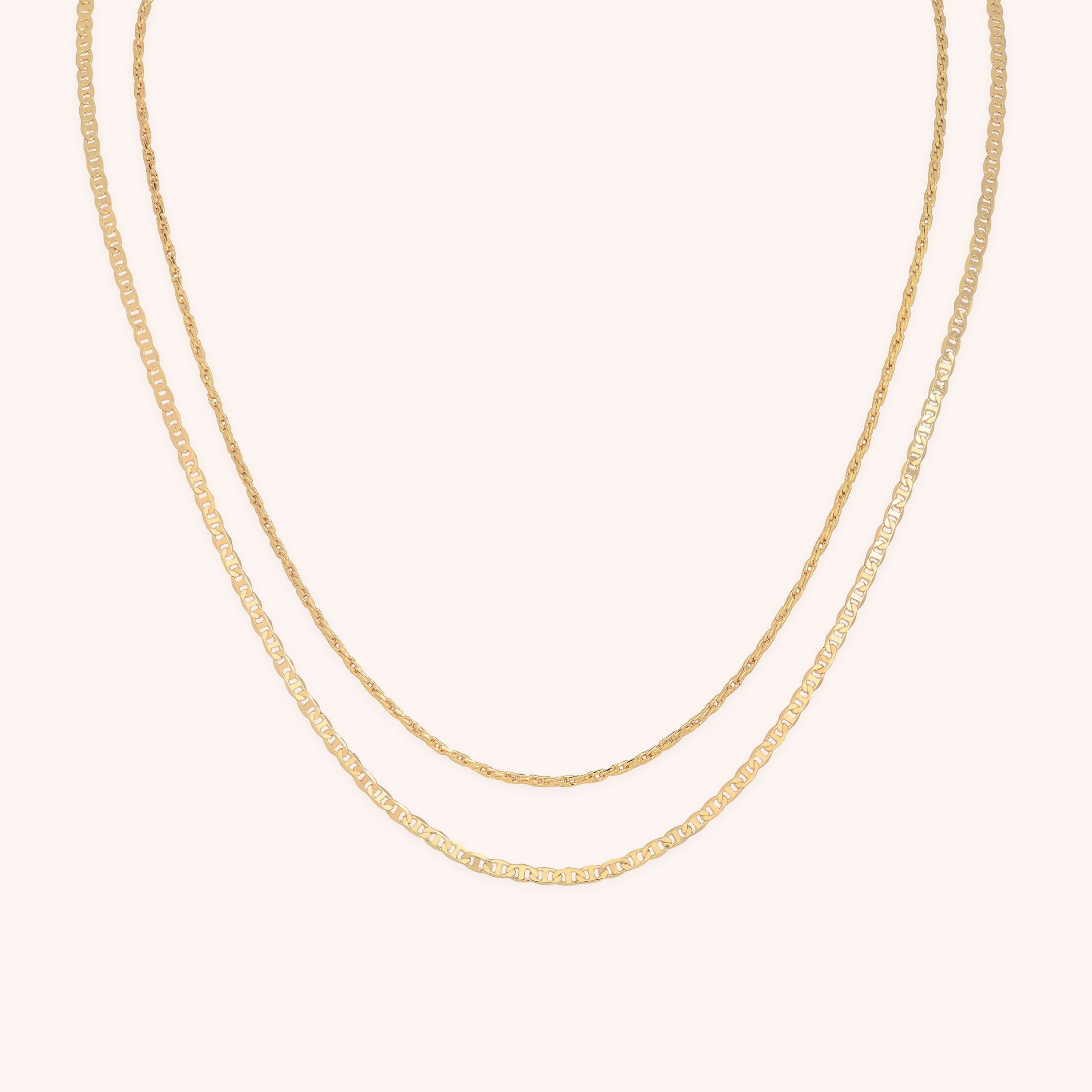 Illusion Double Chain Necklace in Gold