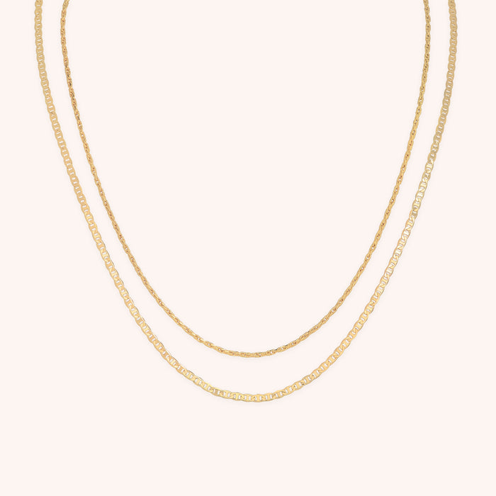 Illusion Double Chain Necklace in Gold