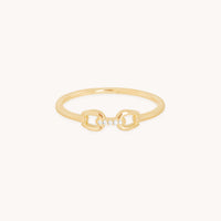 Diamond Hardware Ring in Solid Gold-Astrid &amp; Miyu