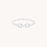 Diamond Hardware Ring in Solid White Gold-Astrid &amp; Miyu