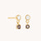 Diamond & Quartz Charm Studs in Solid Gold