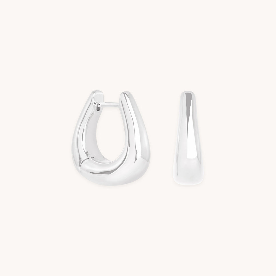 Saddle Small Hoops in Silver-Astrid &amp; Miyu