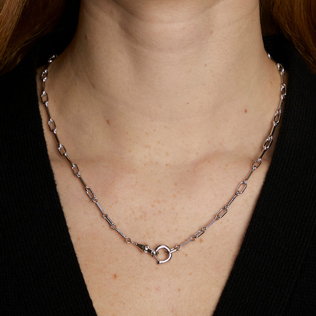 Hardware Chain Necklace in Silver-Astrid &amp; Miyu