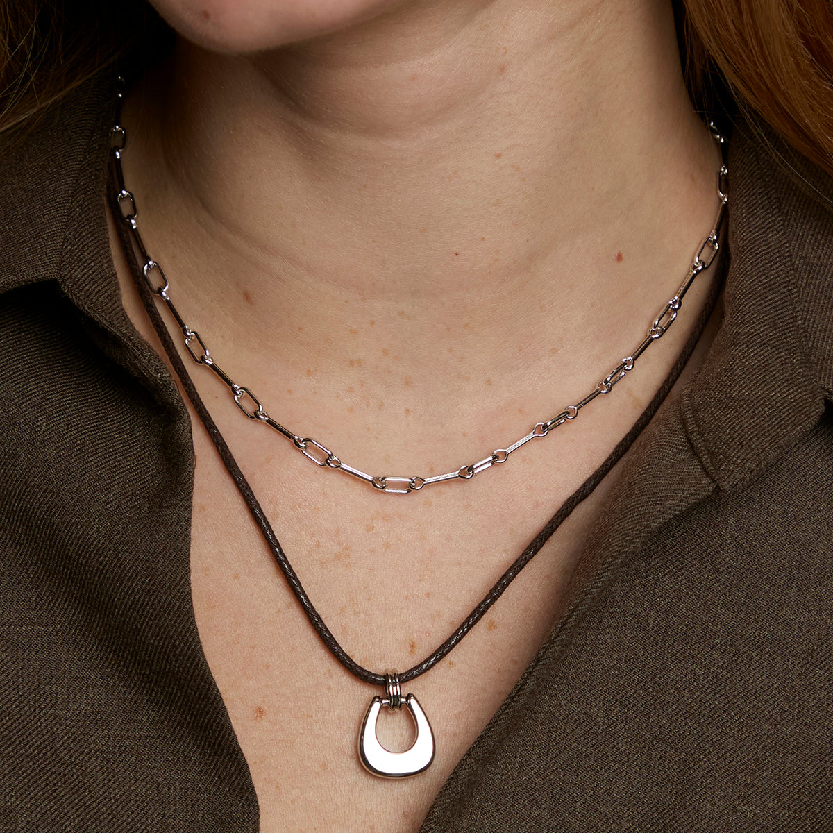 Hardware Chain Necklace in Silver-Astrid &amp; Miyu