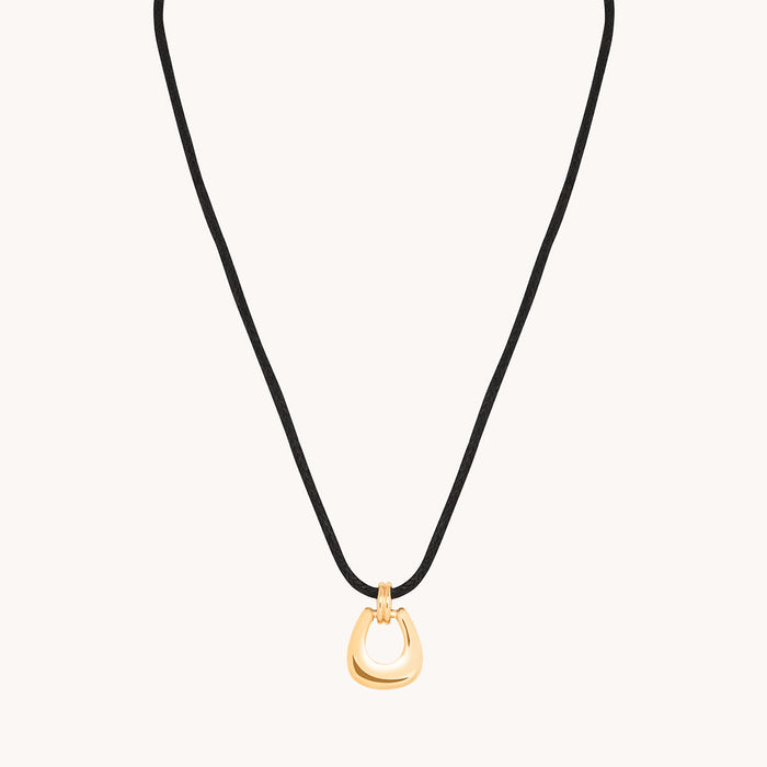 Hardware Pendant Cord Necklace in Gold-Astrid &amp; Miyu