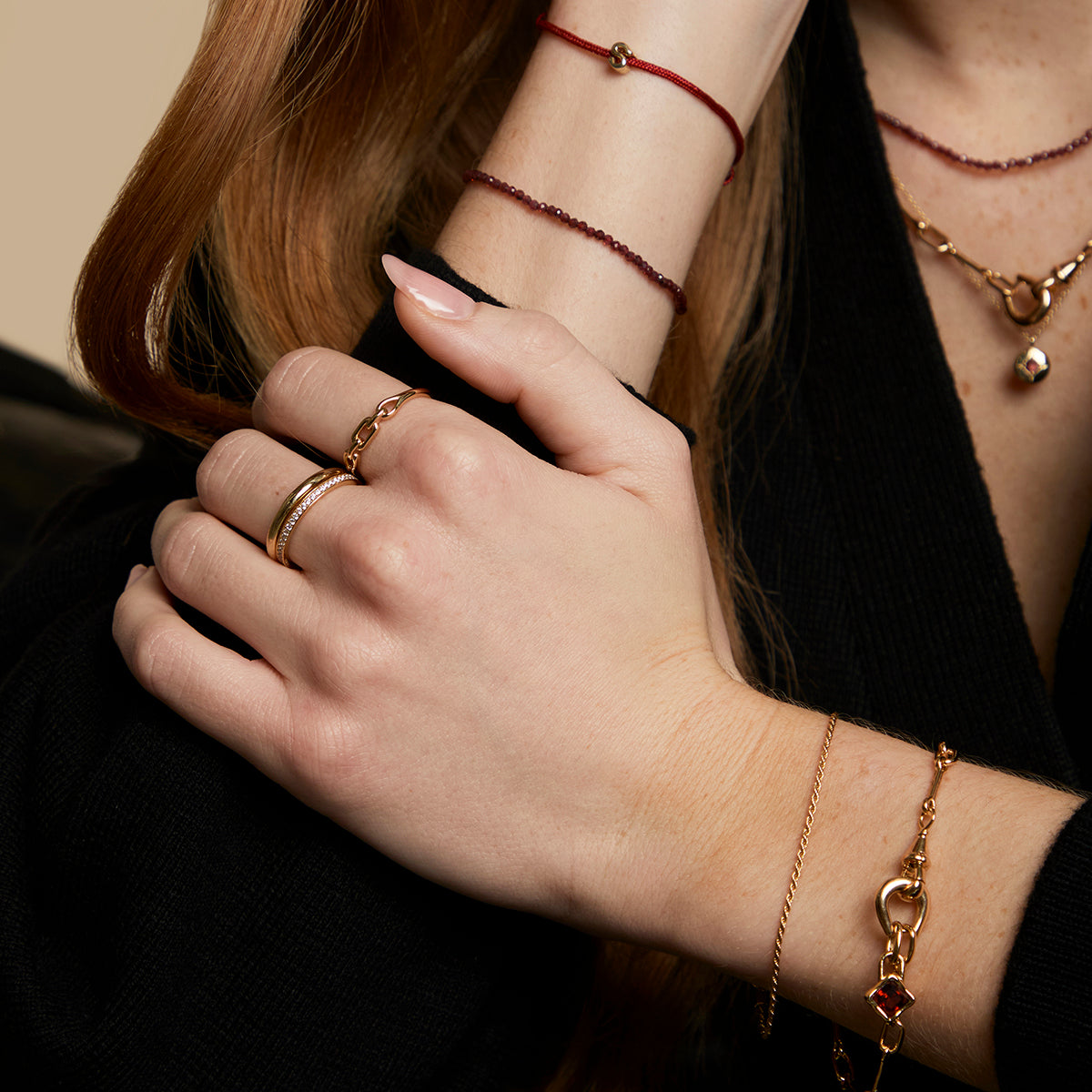 Hardware Link Ring in Gold-Astrid &amp; Miyu